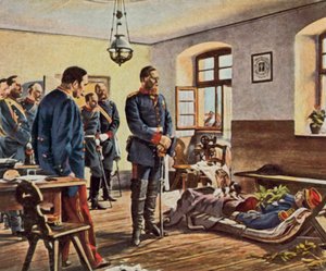ドゥーエ将軍の遺体でのフリードリヒ・ヴィルヘルム皇太子（1870年8月4日）（エンハンスド・カラーリトタイプ