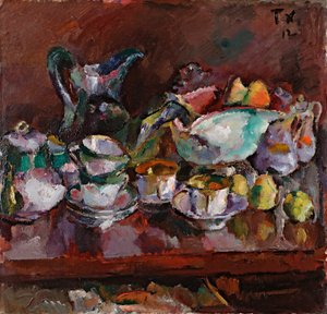コーヒーカップのある静物 - アントンファイスタウアー（1887-1930）による絵画