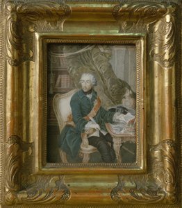 プロイセンのフレデリック2世、ホーエンツォレルンジャケットのジャケット、1769年（象牙に水彩） 作： Anton Friedrich Konig