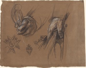 剣とトライコーンを持つ手 作： Anton Graff