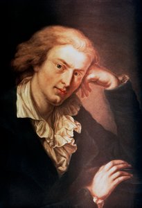 「ヨハン・クリストフ・フリードリッヒ・フォン・シラー」、ドイツの詩人、劇作家、歴史家、c1785 作： Anton Graff