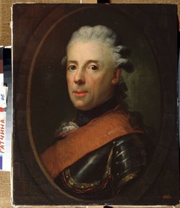 「プロイセンのヘンリー王子 (1726-1802) の肖像画、フレデリック大王の兄弟」 アントン グラフ (1736-1813) による絵画 1760-1770 州立野外博物館 パレス ガッチナ、サンクトペテルブルク 作： Anton Graff