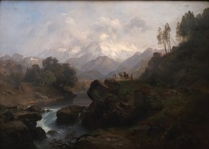 ヴィースバッハホルンのある山の風景 作： Anton Hansch