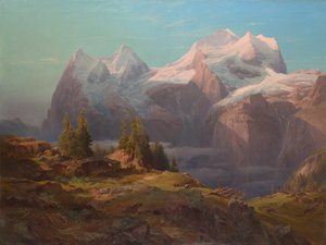 ベルナー オーバーラントのヴェンゲラルペ (アイガー、メンヒ、ユングフラウ) 作： Anton Hansch