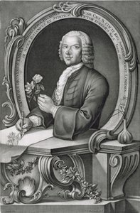 ヨハン・ヤコブ・ハイド（1704-67）によって彫刻されたゲオルク・ディオニシウス・エレット（1710-70）の肖像 作： Anton Heckel