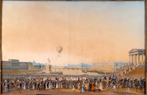 1814年5月3日、フランス王ルイ18世（1755年～1824年）のパリでの入場シーン。アントワーヌ・イグニス・メリング（1763-1831）による絵画 作： Anton Ignaz Melling