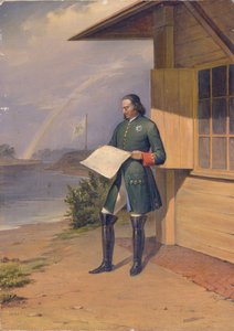 ネヴァ川のほとりのピョートル 1 世、1843 年 作： Anton Ivanovich Ivanov