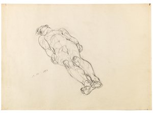 アントン・コリッグ 寝そべる男性ヌード 1933年