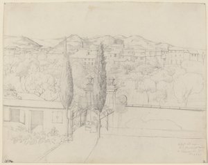 View from my window, via valfonda in Florence (アーティストの窓から見たフィレンツェの庭園) 作： Anton Krüger