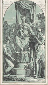 即位した聖母子、右下の聖ヒエロニムス、聖フランシス…、1749年以前。 作： Anton Maria Zanetti