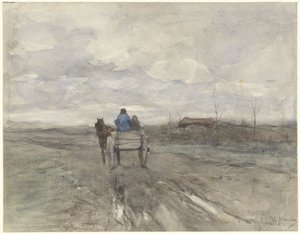 田舎道の農場カート 作： Anton Mauve