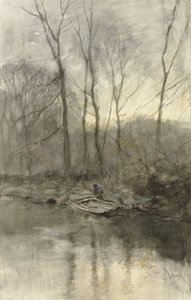 水辺の林縁 作： Anton Mauve