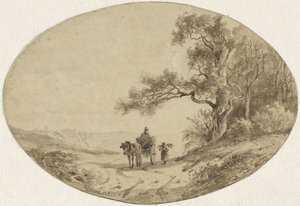 途中で馬と馬車を持った木材採集者 作： Anton Mauve