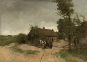 未舗装の道路のコテージ 作： Anton Mauve