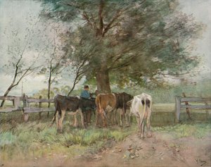 搾乳時間、c1858-1888、1906-7 作： Anton Mauve
