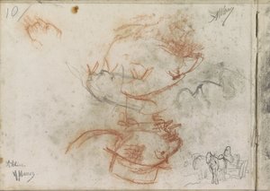 馬車と男性の頭 作： Anton Mauve