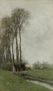 門前の馬 作： Anton Mauve