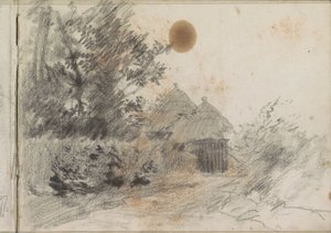 カントリー ハウスへの生け垣に沿った小道 作： Anton Mauve