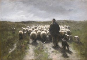 羊飼いと羊 作： アントン・モーブ