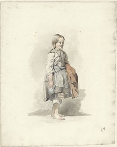水差しとマントを脇に抱えて立っている女の子 作： Anton Mauve