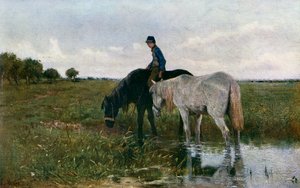 散水馬、1871年、1912年。 作： Anton Mauve