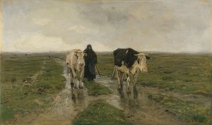 放牧。おそらく1880年代 作： Anton Mauve