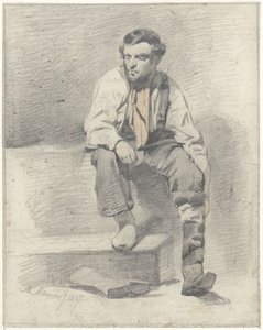 座っている職人 作： Anton Mauve