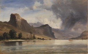 山と海岸の風景。 嵐の醸造