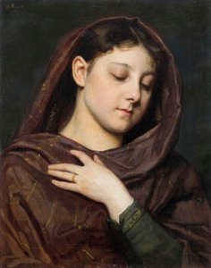 ドイツ語：聖母マリアの仕草をする少女の肖像