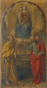 赤ん坊のイエスと聖ペテロと聖パウロとマリア 作： Anton Psenner