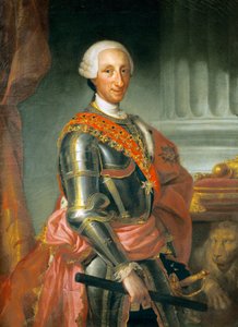 スペイン王チャールズ3世の肖像」 アントン・ラファエル・メングス作 1765年頃 油彩・キャンバス 作： Anton Raphael Mengs