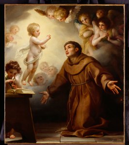 パドヴァの聖アントニウスに現れる幼児キリスト、1765年頃（キャンバスに油彩） 作： Anton Raphael Mengs
