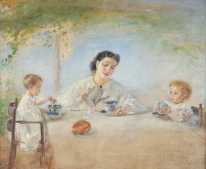 朝食時のアーティストの家族 作： Anton Romako
