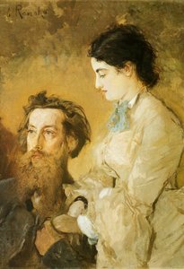 彫刻家ラインホルト・ベガスと妻の肖像 作： Anton Romako