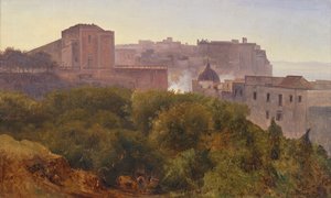 キアタモーネのフランカヴィッラの木 1824年頃 （油彩・キャンバス 作： Anton Sminck Pitloo