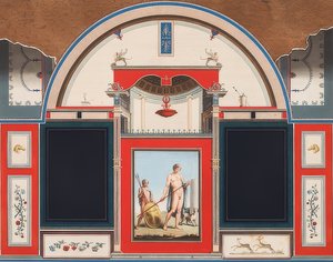 若い男とアドニス、ローマのヴィラネグローニの敷地内にあるローマの家の壁画。 1779 作： Anton von Maron