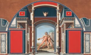 酔っぱらったヘラクレス、ローマのヴィラネグローニの敷地内にあるローマ時代の家の壁画。 1781 作： Anton von Maron