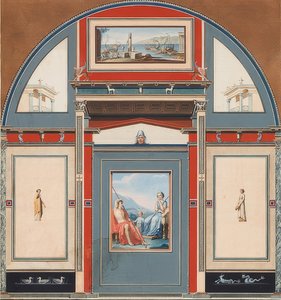ローマ、ヴィーナス、アドニスのヴィラネグローニの敷地内にあるローマの家の壁画。 1781 作： Anton von Maron