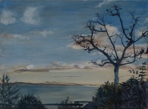 サマセット州ディチート・ヒル、2019年（キャンバスに油彩） 作： Antonia Myatt