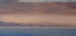 セブン・シスターズ、リミントン、2019年（キャンバスに油彩） 作： Antonia Myatt