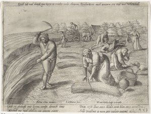 収穫 穀物成長（シリーズタイトル） 作： Antonie Wierix (II) (possibly)