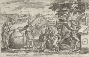 間違った世界、1579 The wrong Weerelt / Le Monde a rebous (オブジェクトのタイトル) 1576 年から 1579 年にかけてのオランダの政治情勢に関する寓話 (シリーズ タイトル) 作： Antonie Wierix (II)
