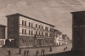 Vista do Paço Episcopal de Pistoia, Toscana, Itália, gravura em cobre de Antonio Morghen (1788-1853), circa 13x9,5 cm 作： Antonio (1788 1853) Morghen