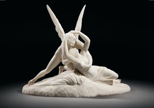 キューピッドのキスで復活したプシュケ、1860年頃（大理石） 作： Antonio (after) Canova