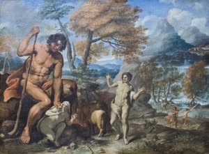 オーガに発見されたノランディーノとルキナ 作： Antonio (c.1400 49) Alberti