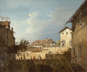 テラス、1745年頃（キャンバスに油彩） 作： Antonio (follower of) Canaletto