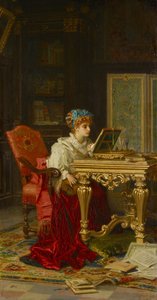 音楽を奏でる女性 (アイリーン・ディ・スピリンベルゴ) 作： Antonio Barzaghi Cattaneo