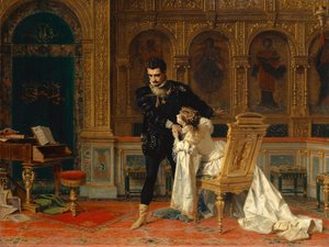 シラーのフィエスコの一場面 (Act IV, Scene 14) 作： Antonio Barzaghi Cattaneo