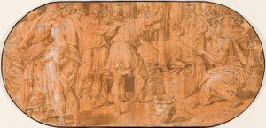 エリヤはアハブの前で犠牲になります。 1557年頃 作： Antonio Campi