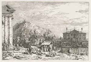 ビュー: 川の彼方の都市 作： Antonio Canaletto